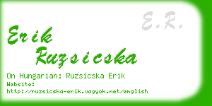 erik ruzsicska business card